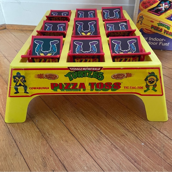 TMNT Cowabunga Pizza Toss Tic Tac Toe 1991 Ramco Very Rare Complete Original Box - Picture 8 of 16